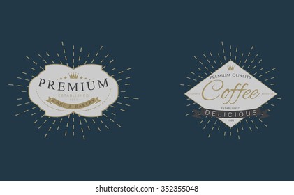 Retro Vintage badges. Vector design elements, 