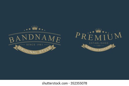 Retro Vintage badges. Vector design elements, 