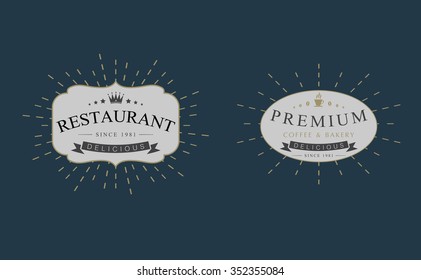 Retro Vintage badges. Vector design elements, 