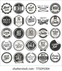 Retro vintage badges vector illustration collection