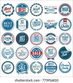 Retro vintage badges vector illustration collection 