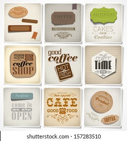 Retro vintage bakery labels and typography card, coffee shop, cafe, menu design elements, calligraphic