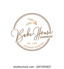 Retro Vintage Bakery Logo Badges And Labels Vector Stock