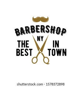 Retro Vintage Barbershop Badge Logo 