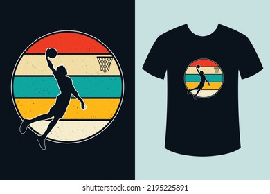 Retro Vintage Basketball Player T Shirt Design