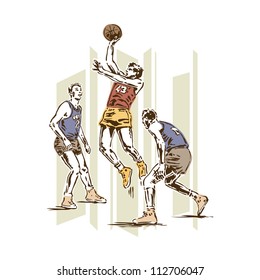 Retro Vintage Basketball Sports Vector