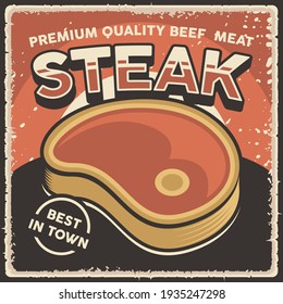 Retro Vintage Beef Steak Poster