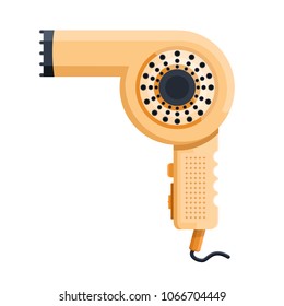 Retro vintage beige hair luxury dryer barbershop hairdresser's care grooming dog cat male women man beauty salon pet animal hair drying Modern flat vector illustration icon Isolated on white 
