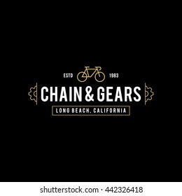 Retro Vintage Bicycle Label Design and Logo