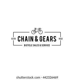 Retro Vintage Bicycle Label Design and Logo