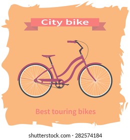 Retro vintage bicycle. Old bicycle. Vector illustration