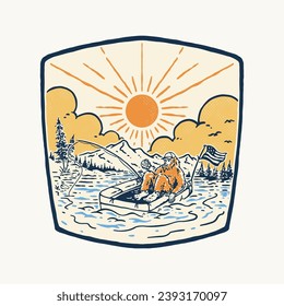 retro vintage bigfoot vector illustration