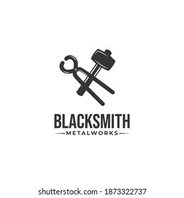 Retro vintage blacksmith logo badge
