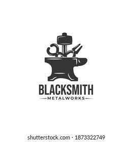 Retro vintage blacksmith logo badge