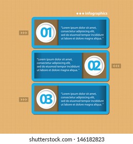Retro Vintage blue paper Design template / can be used for infographics / numbered banners / horizontal cutout lines / graphic or website layout vector