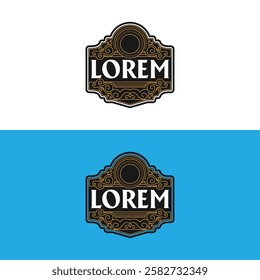 Retro Vintage Border Frame Vintage Royal Badge Emblem Stamp Label Logo Design