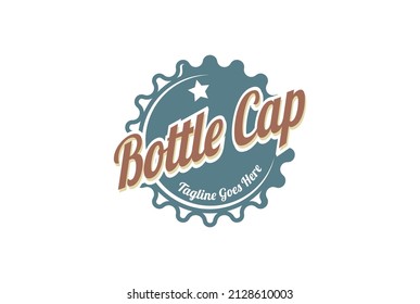 Retro Vintage Bottle Cap for Beer Beverage Drink or Food Product Logo Design Vector