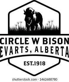 Retro Vintage / bull /  Emblem Label logo design vector