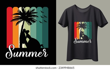 Retro vintage California sunset  badges on black background graphics for t-shirts and other print production. Vector illustration for design. 70s-style concept