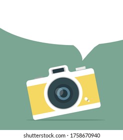 retro vintage camera with copy space background