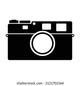 Retro vintage camera icon. EPS 10 Vector illustration isolated on white background.