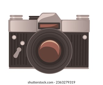 Ilustración vectorial de cámara retro vintage aislada en fondo blanco