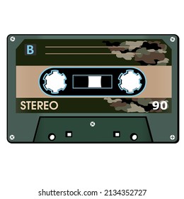 Bande de cassette rétro vintage, image clipart, évolutif, modifiable, transparent