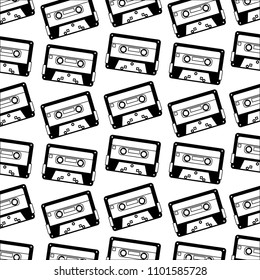 retro vintage cassette tape record pattern