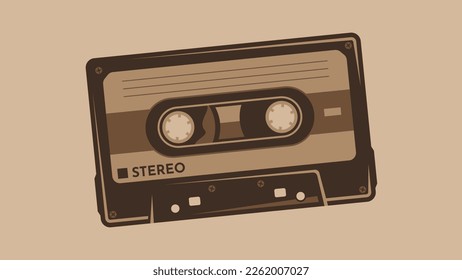 Retro Vintage Cassette Tape Vector Illustration