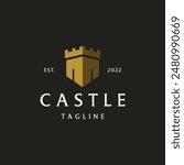 Retro vintage castle logo design with creative ideas.