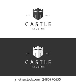 Retro vintage castle logo design with creative ideas.