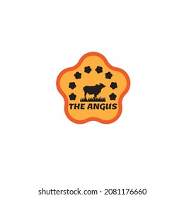 Retro Vintage Cattle Angus Beef Emblem Label Livestock logo design vector