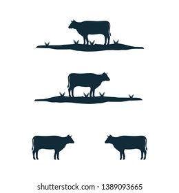 Retro Vintage Cattle / Beef Emblem Label logo design and cow vecor inspiration