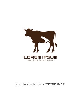 Retro Vintage Cattle Beef Emblem Label logo design icon vector