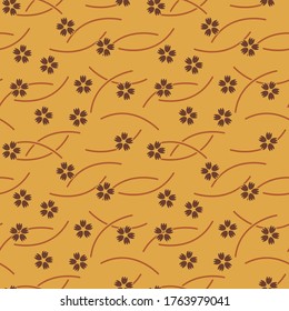 Retro vintage Chinese traditional pattern seamless background curve cross line and flower