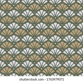 Retro vintage Chinese traditional pattern seamless background curve cross fan round dot
