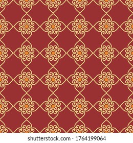 Retro vintage Chinese traditional pattern seamless background spiral curve round cross frame line