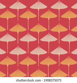 Retro Vintage Chinesisches traditionelles Muster nahtloser Hintergrund Öl-Schirm-Premium-Vektorgrafik