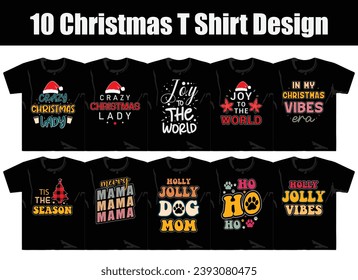Retro Vintage Christmas T Shirt Design Bundle, Funny Christmas Shirt, Christmas Bundle, T Shirt Bundle, Christmas  T Shirt Design.