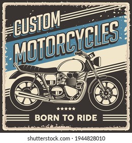 Retro Vintage Classic Motorcycle Poster