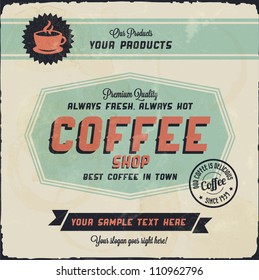 Retro Vintage Coffee Background with Typography