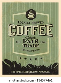 Retro Vintage Coffee Background With Typography