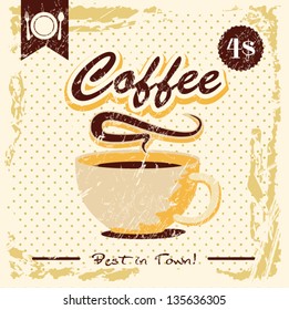 Retro Vintage Coffee Background with Typography