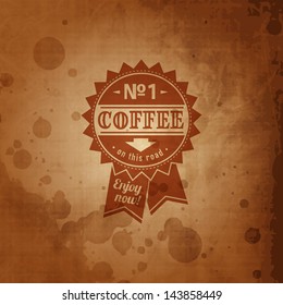 retro vintage coffee background with typography classic crowd coffee background scene edge heap mark dark marketing luxurious flaming imprint series excellent art classical value flag diploma voucher