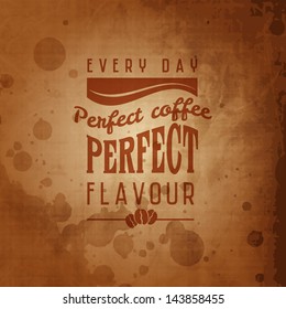 Retro Vintage Coffee Background with Typography