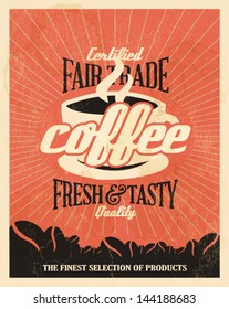 Retro Vintage Coffee Background with Typography 