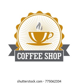 Retro Vintage Coffee Background with Typography. Badges and Labels. Vintage style objects retro vector illustration.