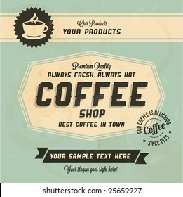Retro Vintage Coffee Background with Typography