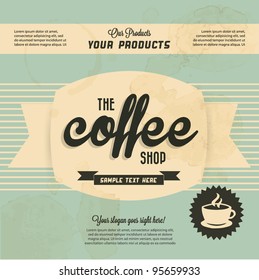 Retro Vintage Coffee Background with Typography