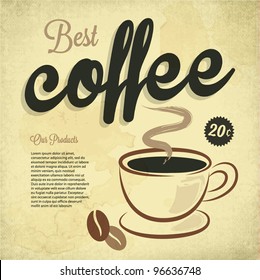 Retro Vintage Coffee Background with Typography